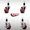 Service Caster 3'' SS Red Poly Wheel Swivel 1-3/8'' Expanding Stem Caster Set 2 Brakes, 4PK SCC-SSEX20S314-PPUB-RED-2-TLB-2-138 - alternate 2
